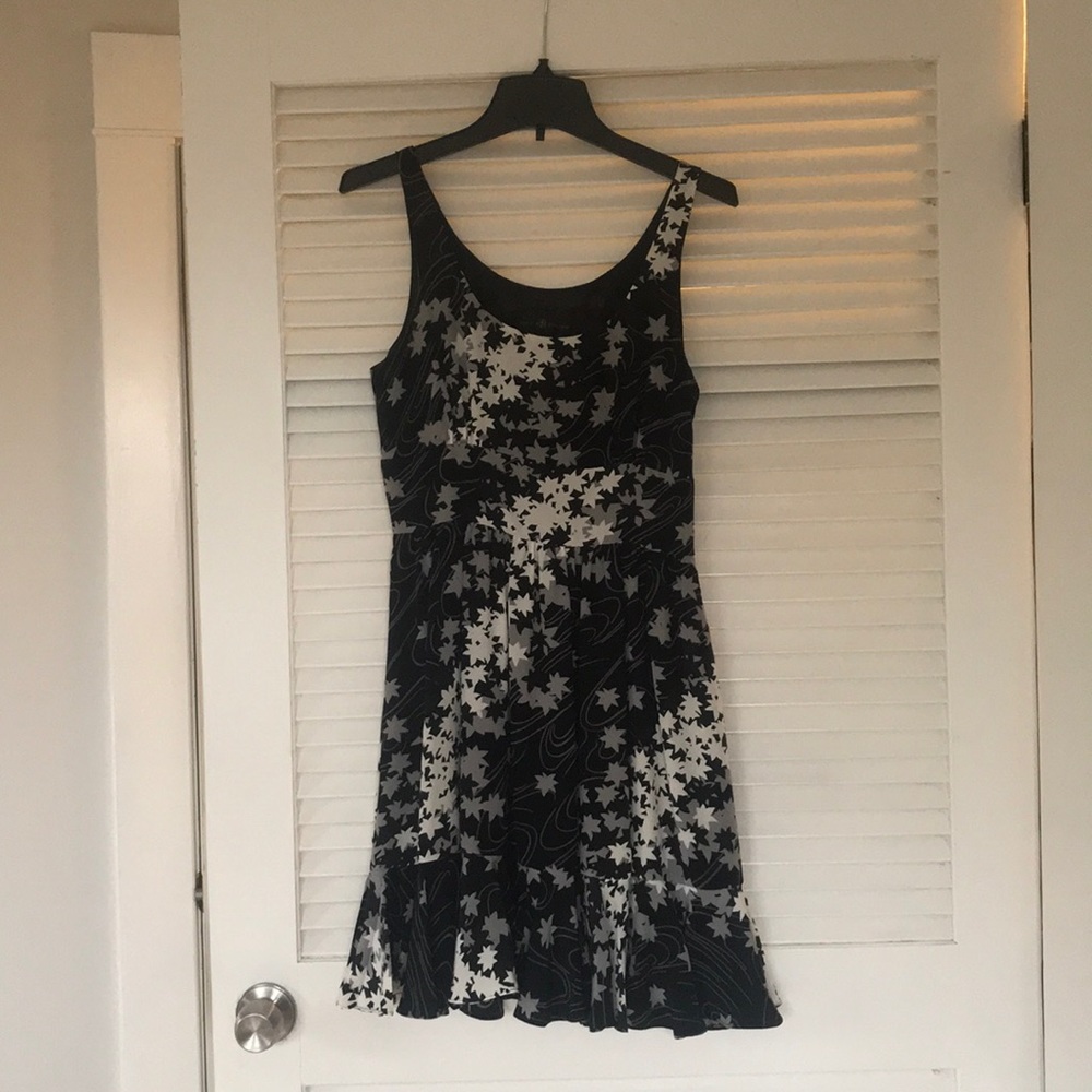 Silk dress by Julie Brown, flowers, flirty hem